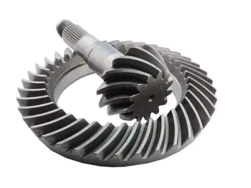 Crown wheel and pinion gear set with gray metal toothed gears