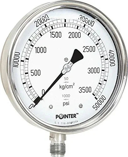 High Pressure Gauge Dual Scale, stainless steel, 125mm diameter, ideal for measuring air pressure gauge tire
