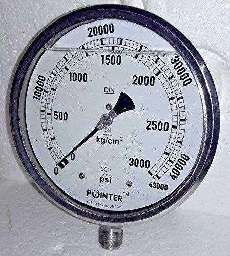 High pressure gauge dual scale, metal casing, 150mm diameter, measures air pressure gauge tire in psi and kg/cm2