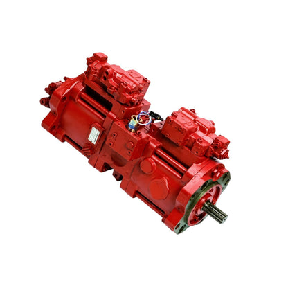 Hydraulic pump assembly, red metal, designed for heavy machinery applications in agricultural tractors