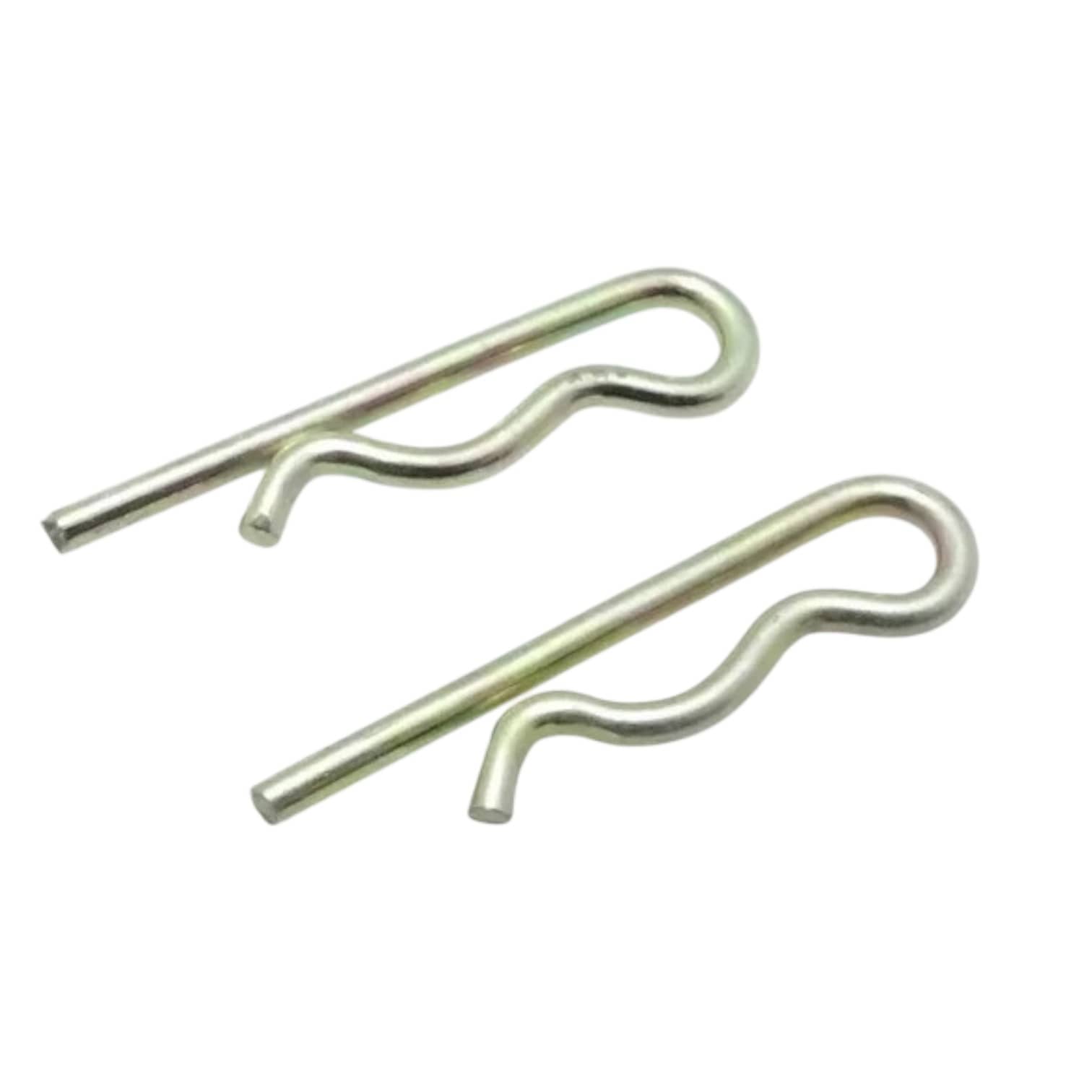 R clip spring cotter linch pin hitch made of steel, 4-inch size for secure attachment in machinery