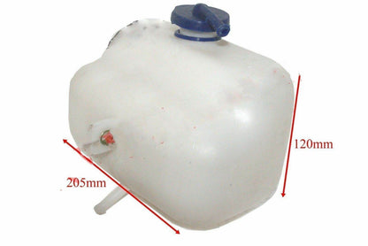 Radiator bottle for Massey Ferguson, durable plastic coolant reservoir with 205mm height