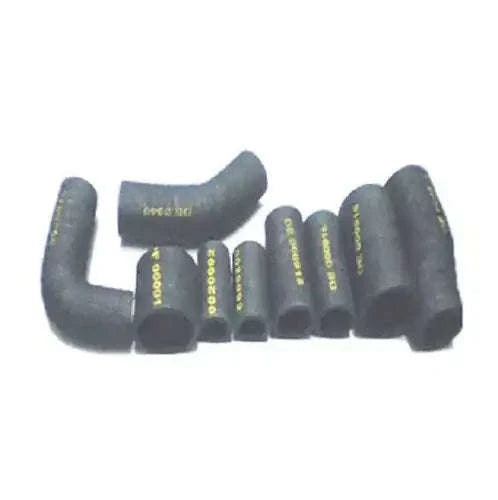 Black rubber radiator hose set with multiple curved hoses