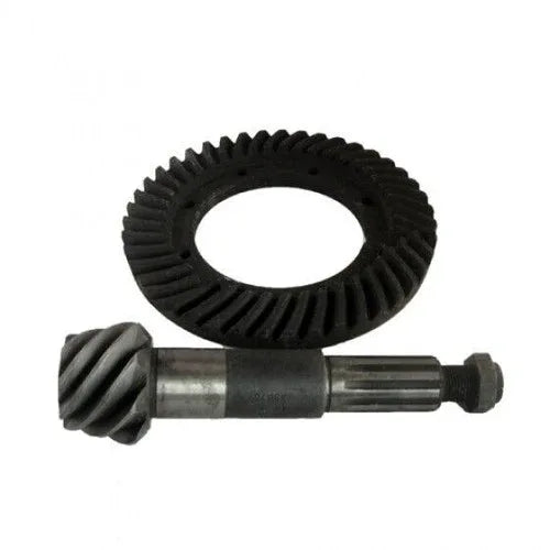 Ring and pinion gear set with dark ring gear and steel pinion shaft