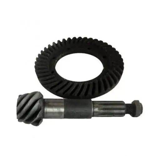Ring and pinion gear set with dark ring gear and steel pinion shaft