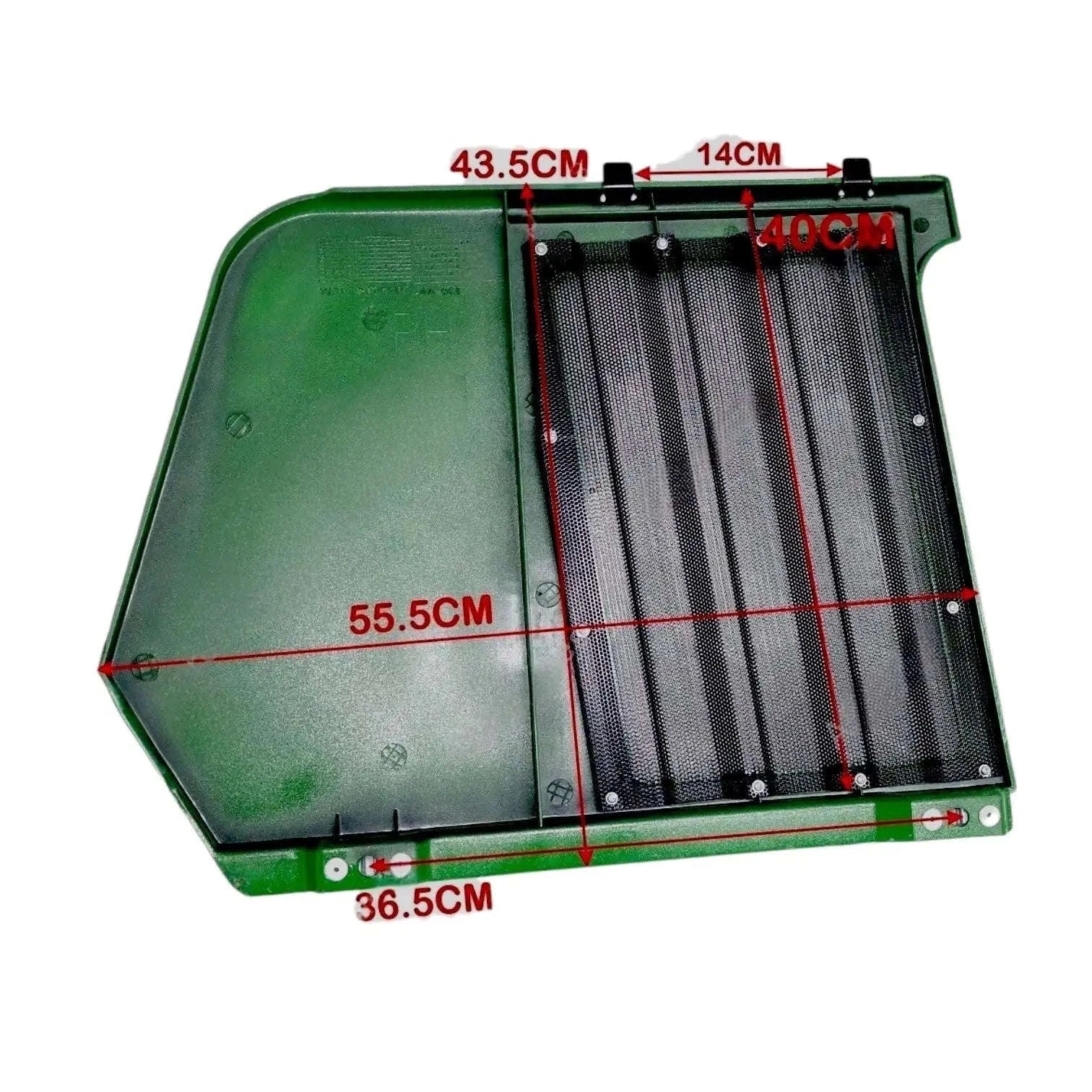 Tractor grille set, green plastic, dimensions 55.5x43.5 cm, designed for tractor protection and airflow