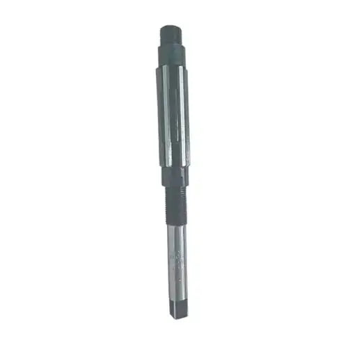 Adjustable hand reamer with dark grip and silver fluted shaft