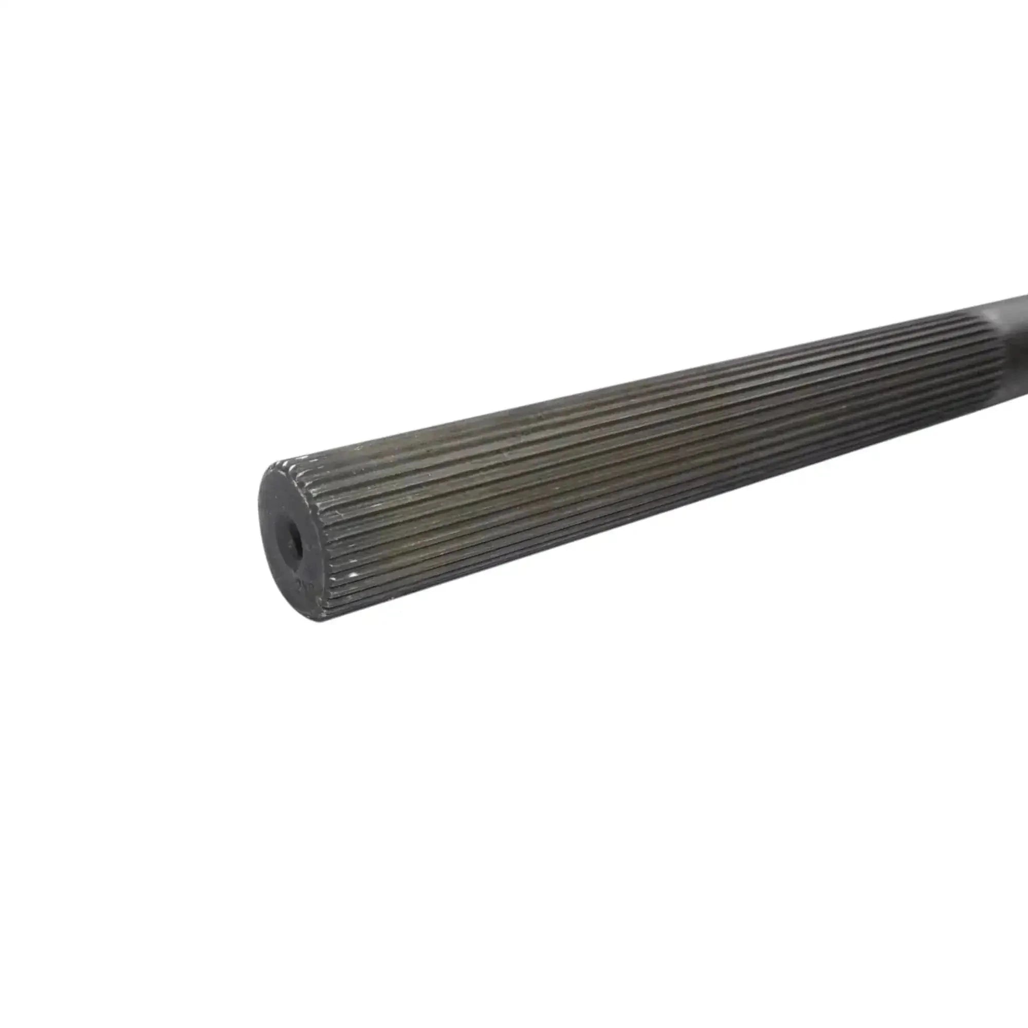 Rear axle drive shaft splined section, dark metal end