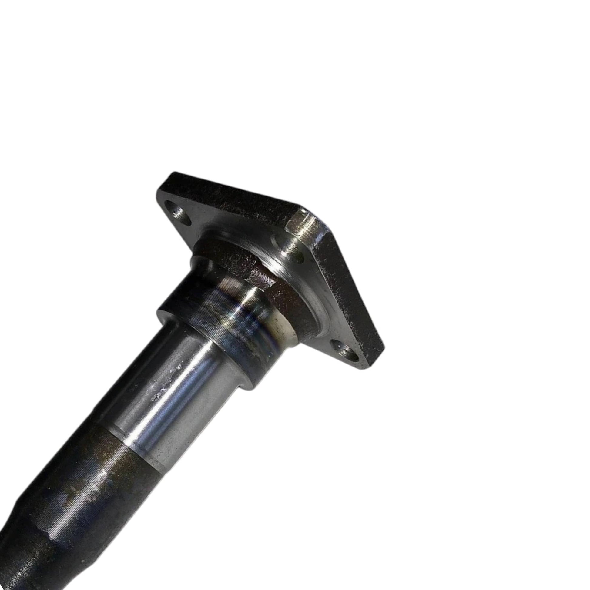 Rear axle shaft with mounting flange and central seal