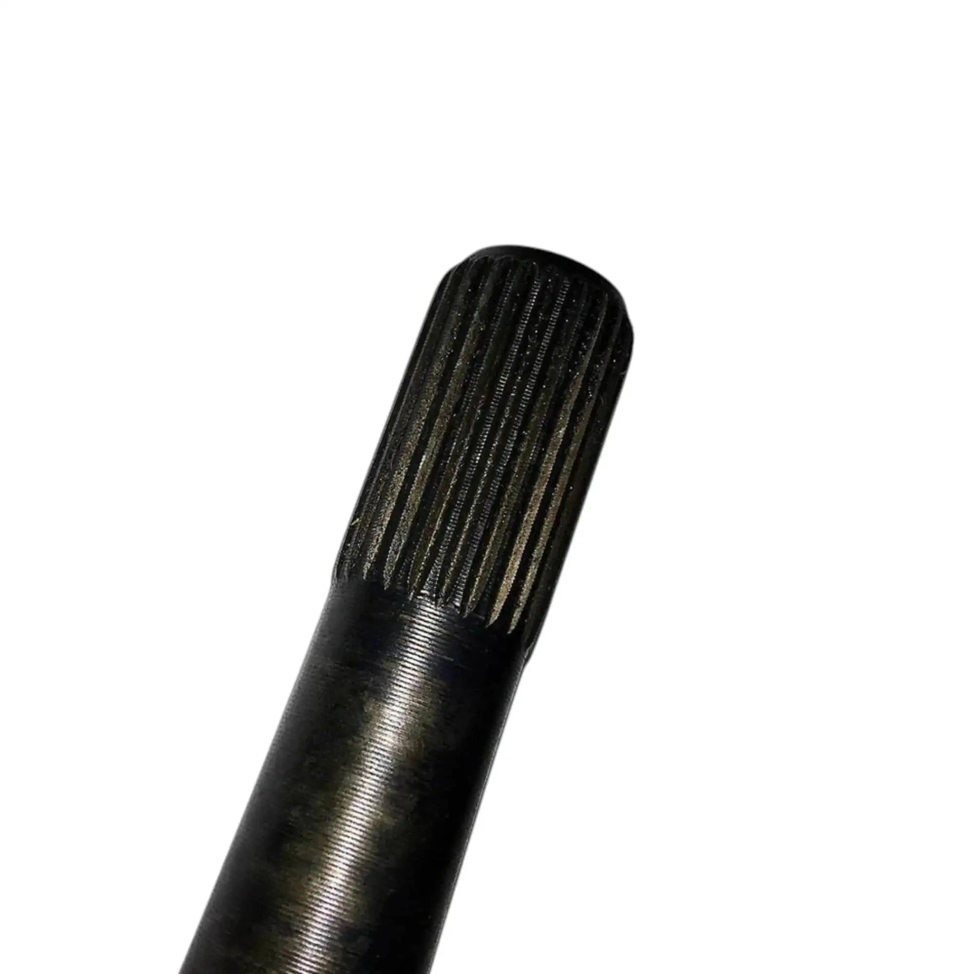 Axle shaft splined end with ribbed texture