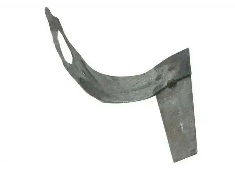 Metal rear axle trough support bracket with curved end, dark gray