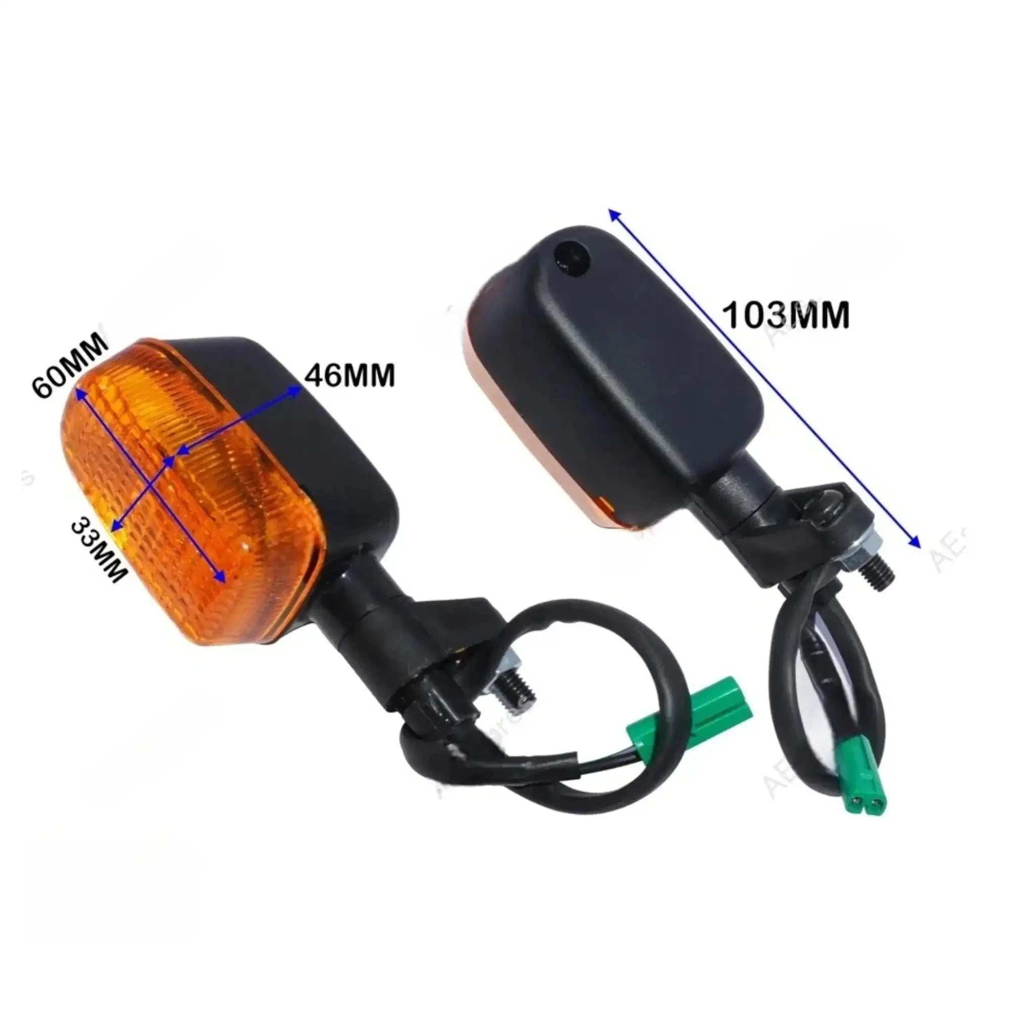 Rear turn signal bulb, 60mm x 46mm, orange lens with black housing for vehicle indicators