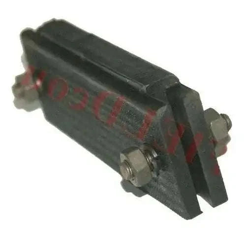 Rear engine mount bracket with two metal nuts, dark finish