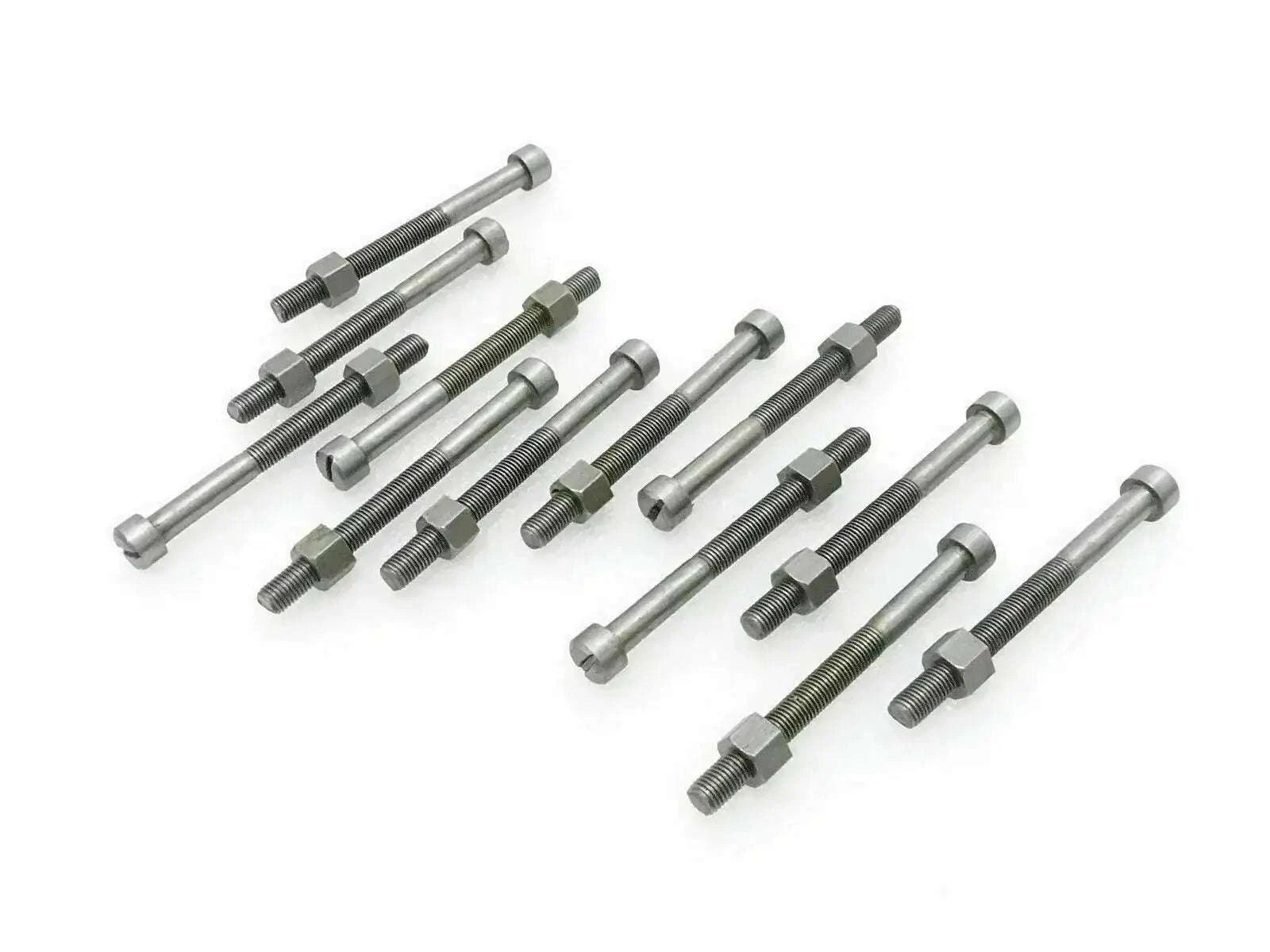 Leaf spring center bolt set, 12-piece hardware with threaded studs and nuts
