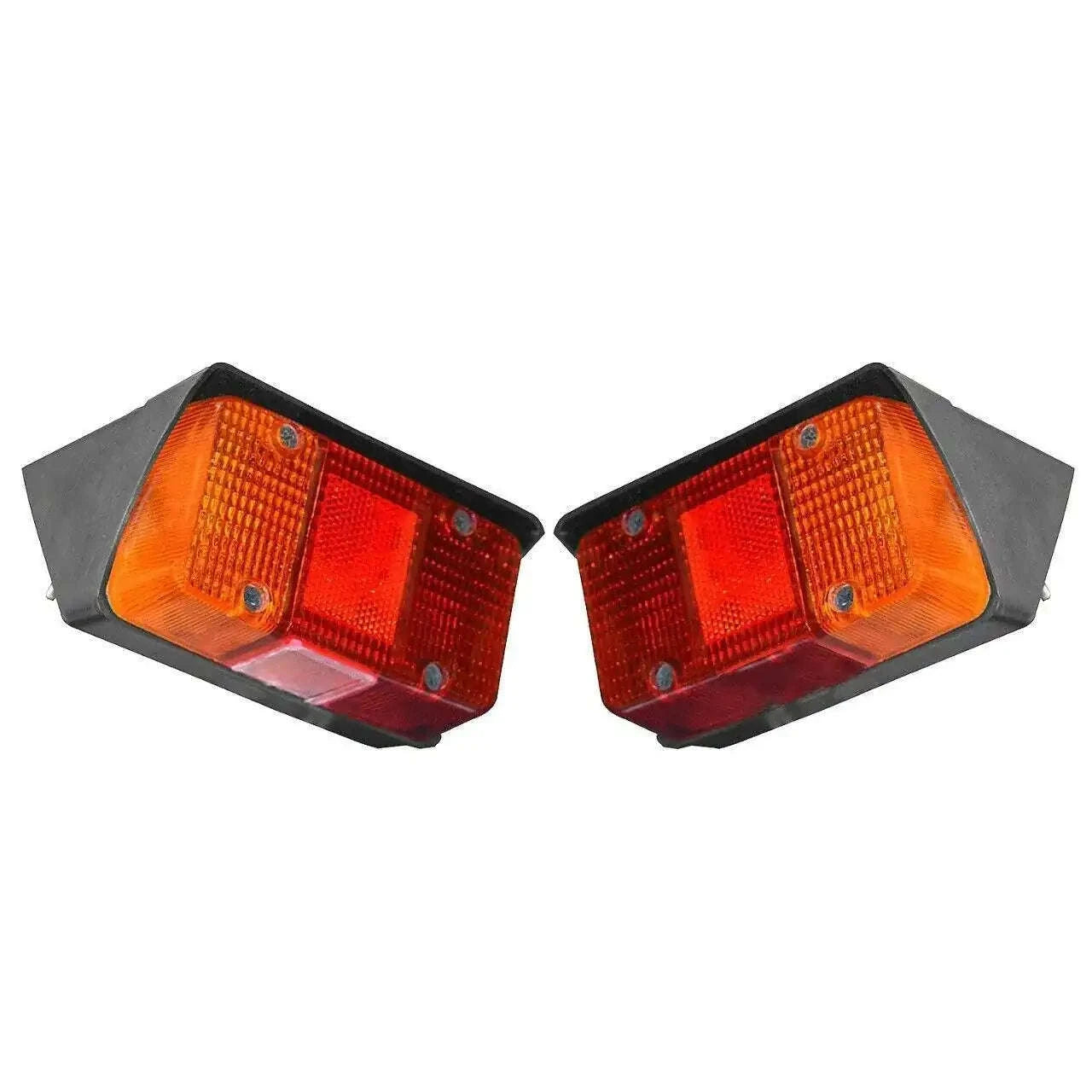 Pair of rear tail lights with orange/red lens and black housing, set of 2