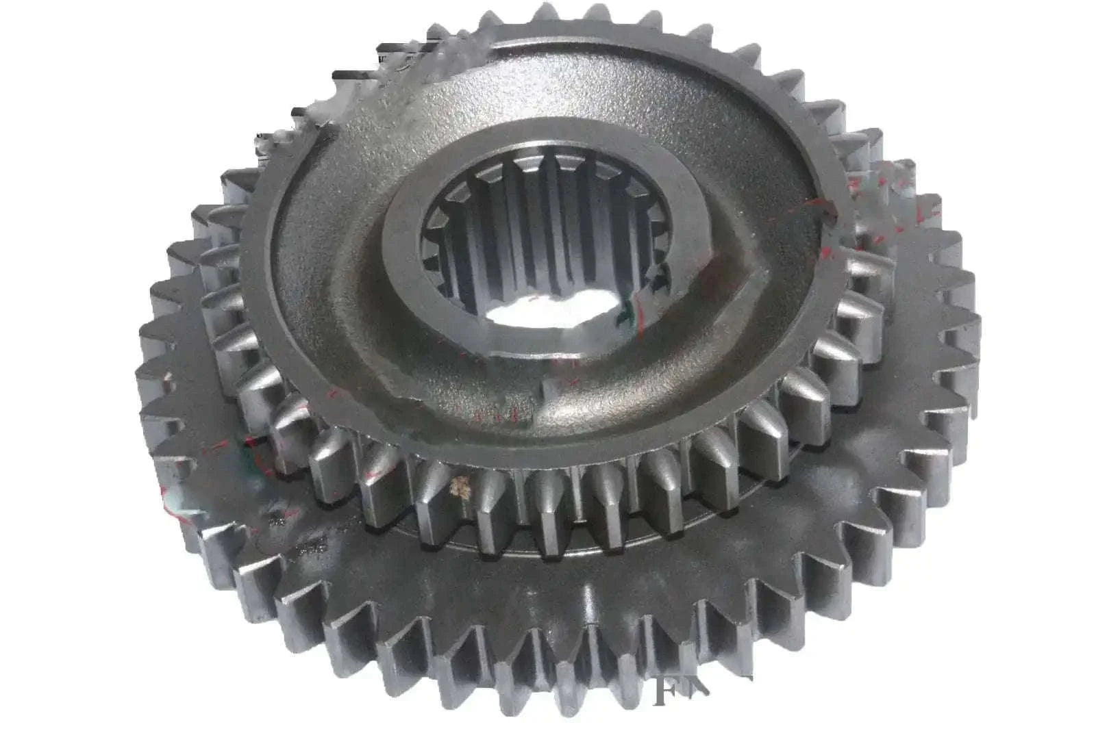 Replacement gear for Massey Ferguson 35 Di Tractor, gray steel with interlocking design