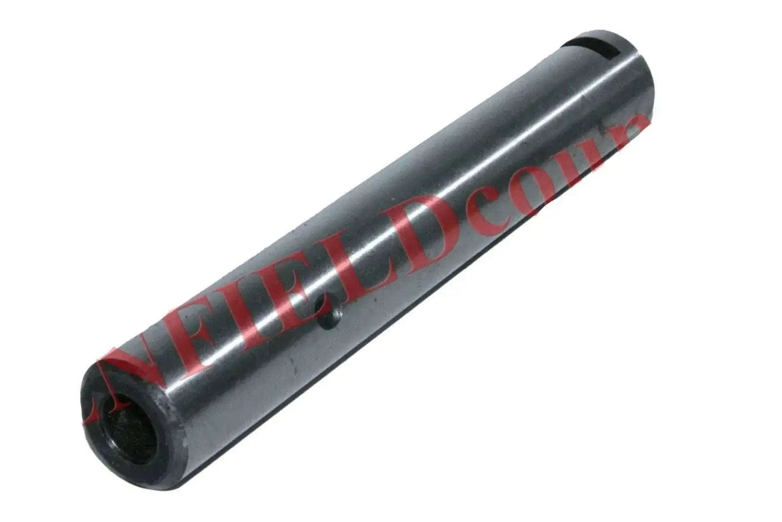 Metal cluster shaft with hollow end, dark finish, red lettering