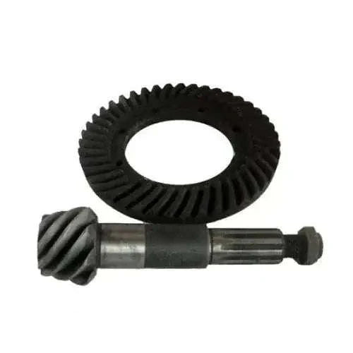 Ring and pinion gear set with dark ring gear and steel pinion shaft
