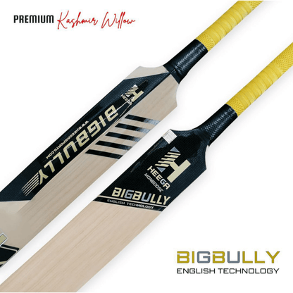 Heega English Technology Bigbully Mongoose Kashmir Willow Cricket bat(Pre-Knocked) | Free Bat Cover | Well Balanced | Short Blade Longer Handle Full Size Adult - StellerGear