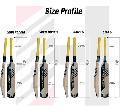 Heega English Technology Bigbully Mongoose Kashmir Willow Cricket bat(Pre-Knocked) | Free Bat Cover | Well Balanced | Short Blade Longer Handle Full Size Adult - StellerGear