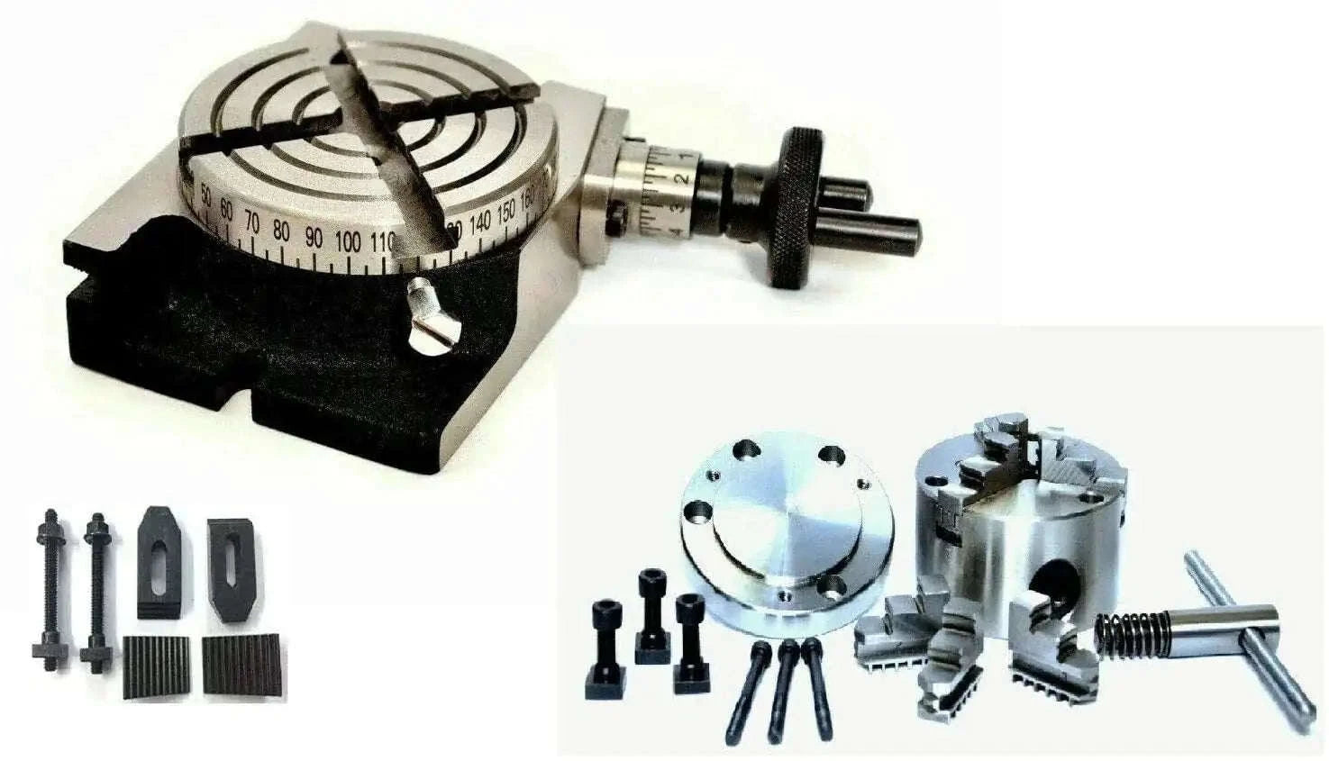 Rotary Table 3/80mm With 80 MM 3 JAW SELF Centering Chuck Backplate - StellerGear