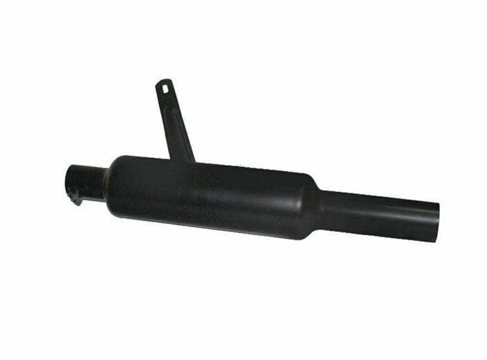 Black Powder Coated Short Exhaust Silencer& Bracket Fits Royal Enfield 500cc - StellerGear
