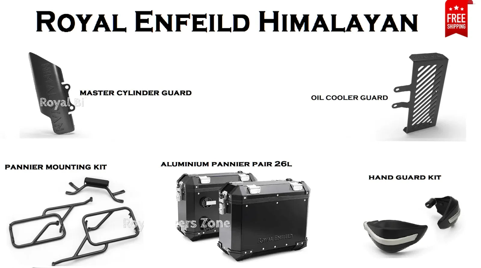 Royal Enfield panniers black combo with aluminum construction for efficient storage on adventure rides