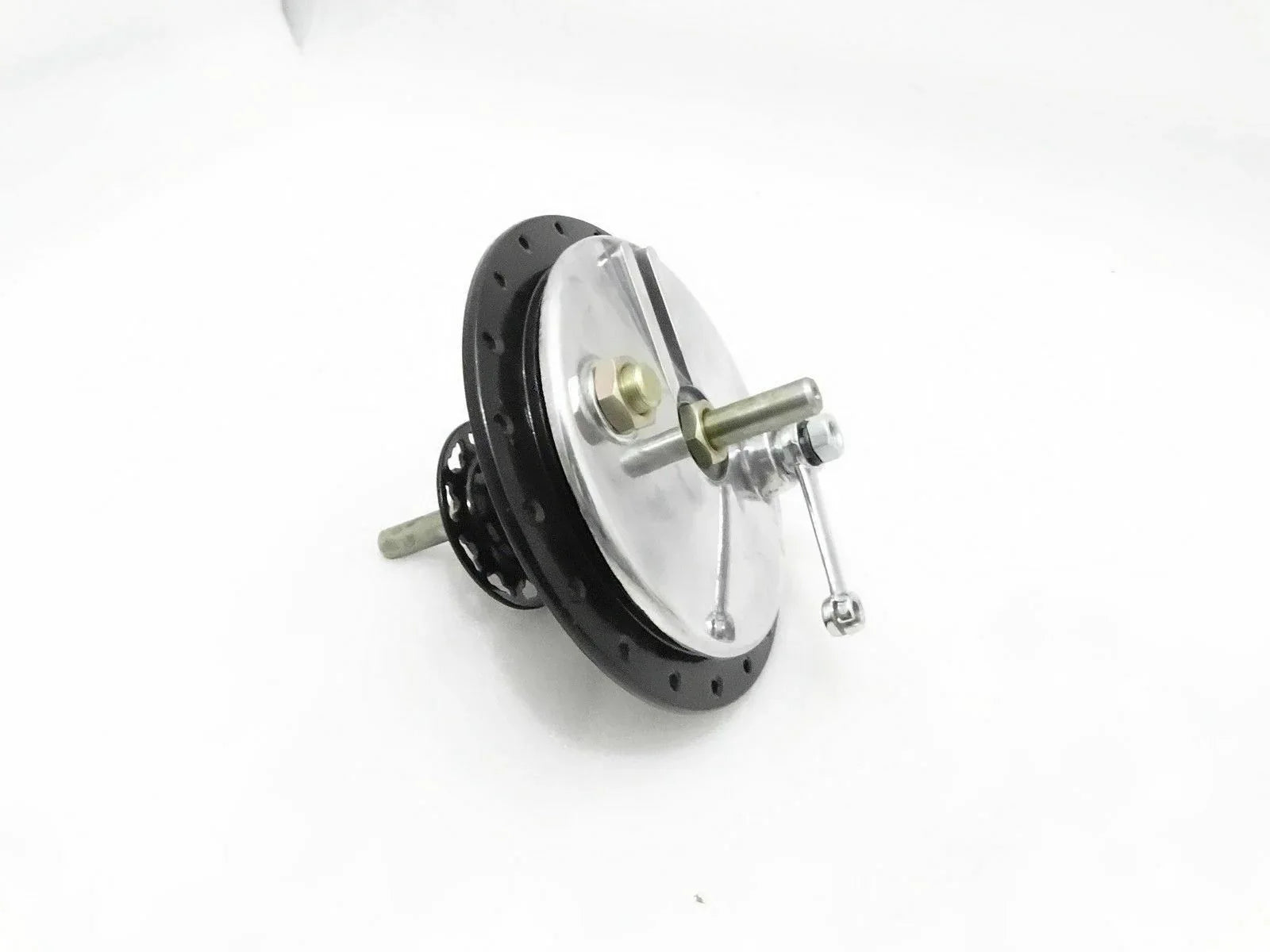 Half Width Front Wheel Hub Brake & Axle for royal enfield, metal construction, designed for enhanced braking performance