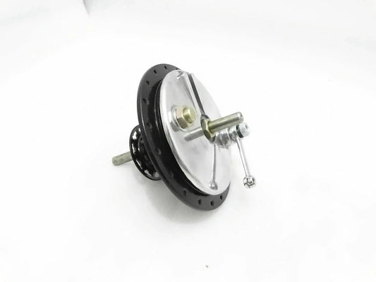 Half Width Front Wheel Hub Brake & Axle for royal enfield, metal construction, designed for enhanced braking performance