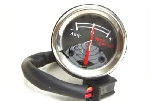Ammeter gauge for vehicles, 52mm size, featuring a silver bezel and a clear display for monitoring amperage.