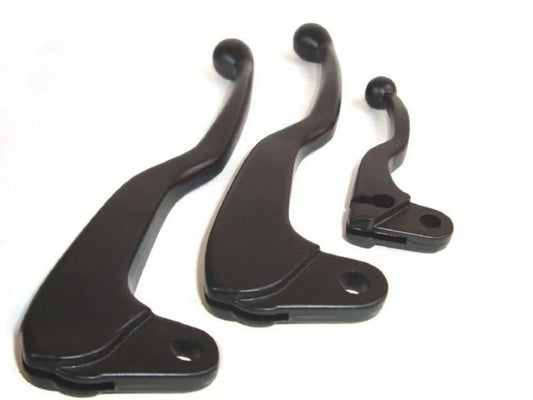 Black lever set for royal enfield motorcycles, made of durable metal, includes three sizes for optimal use