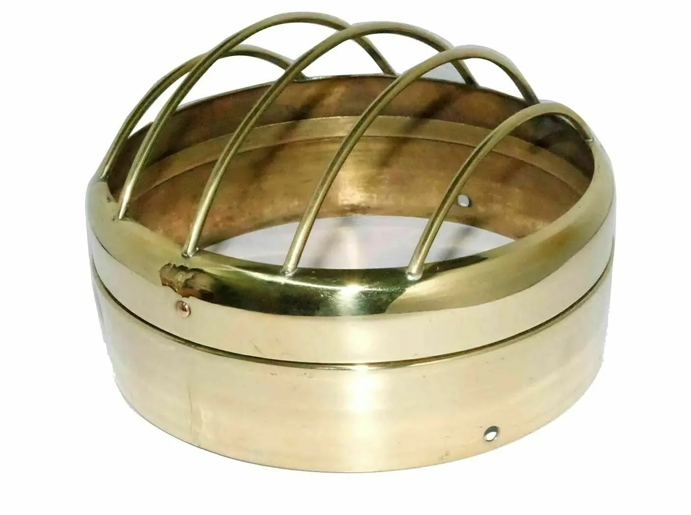 Royal Enfield headlight head lamp bezel grille cover, brass, durable, enhances motorcycle lighting