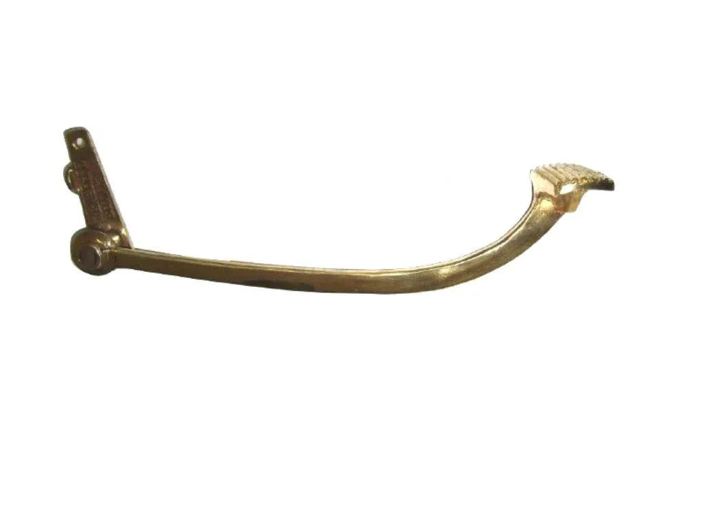 Royal Enfield kick starter lever, brass, curved design for easy starting of motorcycles