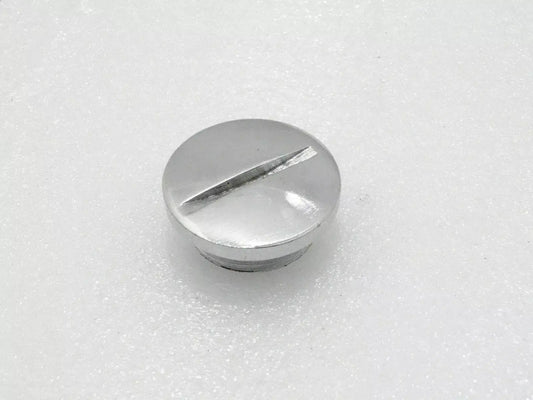 Royal Enfield chain case plug made of durable metal with a polished finish