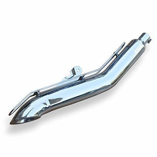 Royal Enfield silencer exhaust system, chrome finish, designed for improved performance and sound