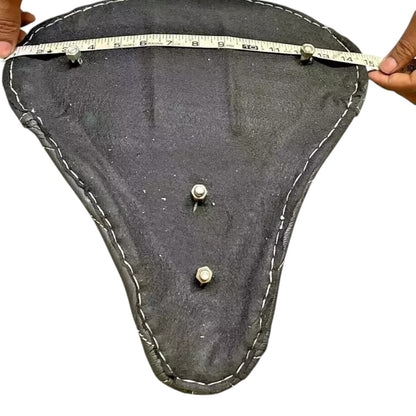 Leather Front Saddle Seat in Black for Royal Enfield Classic 350 with Measurement for Fitment