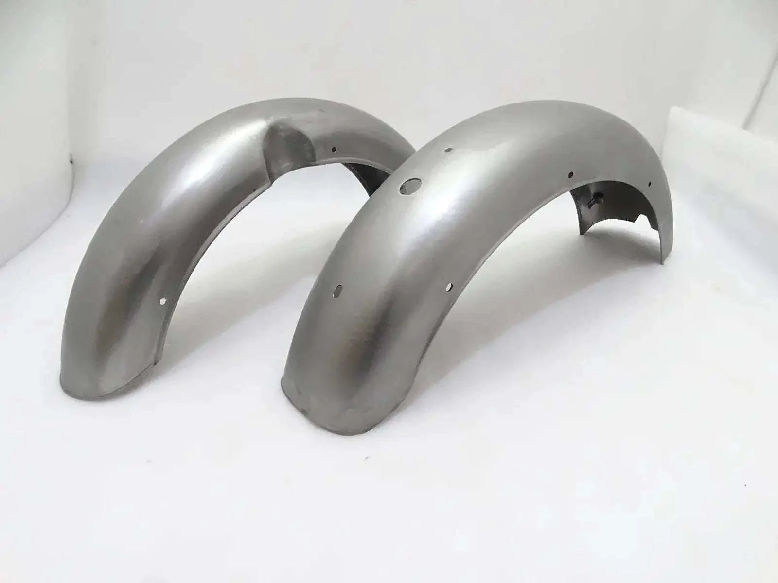 ROYAL ENFIELD CLASSIC C5 500cc RAW STEEL MUDGUARD SET - StellerGear