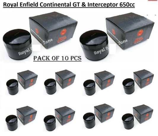 Royal Enfield oil filter element, pack of 10, designed for Continental GT and Interceptor 650cc motorcycles