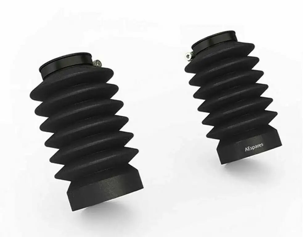 Fork gaiter set with two black accordion rubber boots for front fork