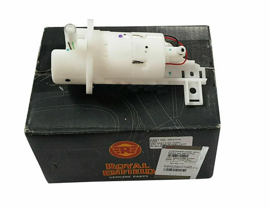 Fuel Pump Assembly for Royal Enfield BS4 Model, durable plastic, essential for fuel delivery