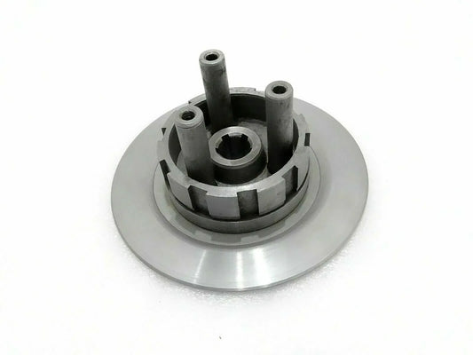 Royal Enfield clutch center and back plate assembly, metal, designed for smooth motorcycle transmission
