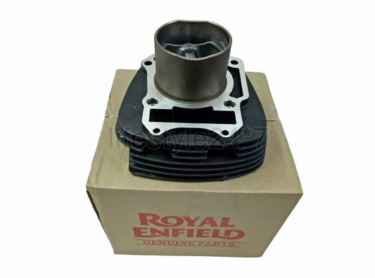 Royal Enfield cylinder barrel, aluminum, designed for motorcycle engine performance, essential bike part