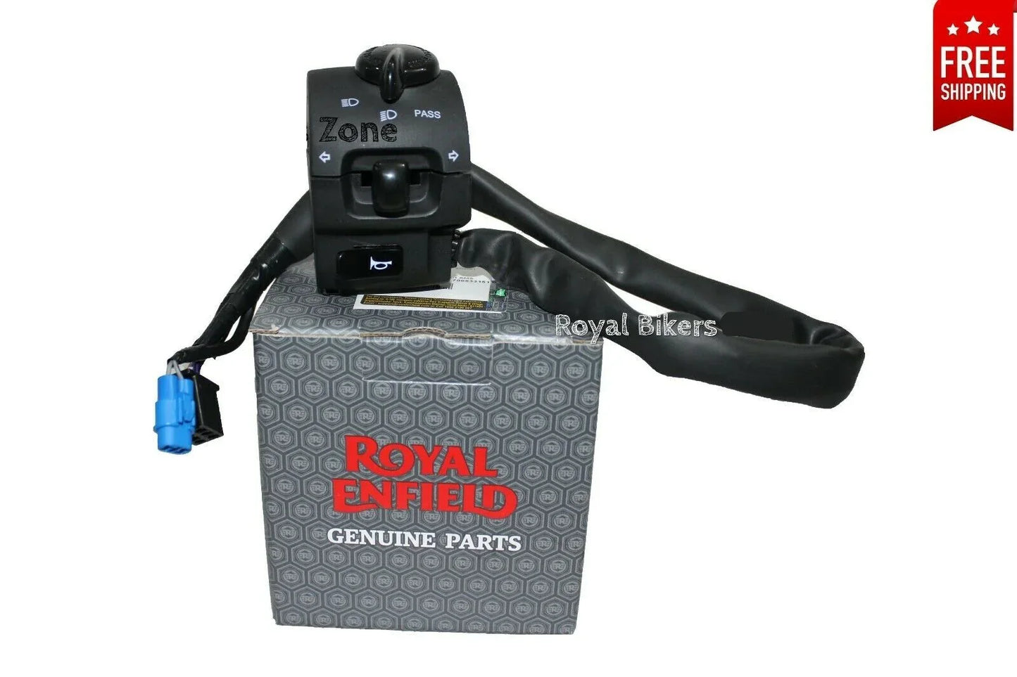 Royal Enfield switch module, durable plastic, essential motorcycle control component