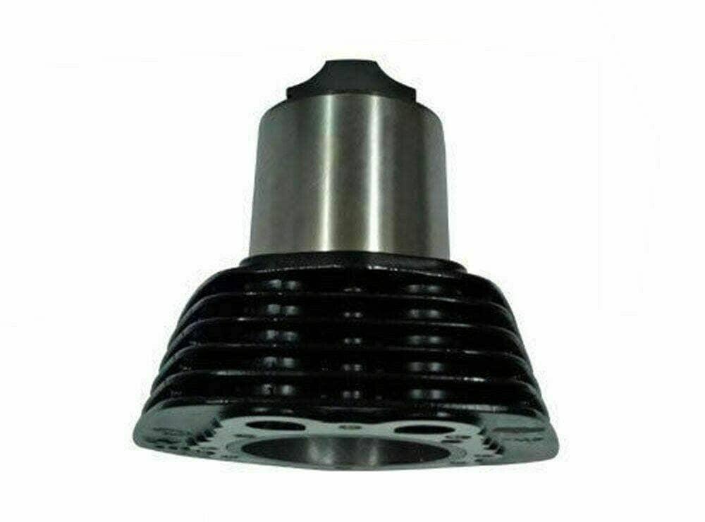 Cylinder barrel and piston assembly, dark metal with black cooling fins