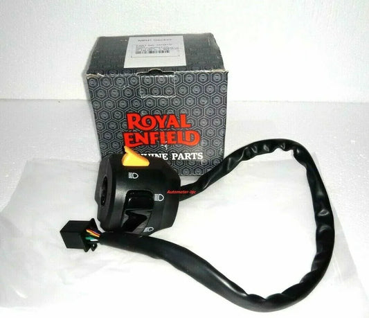 Royal Enfield switch module, plastic, designed for motorcycle controls, includes wiring harness