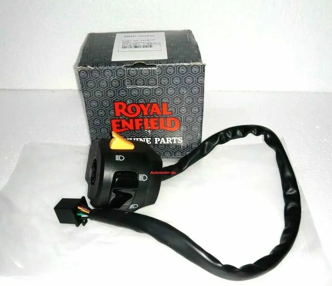 Royal Enfield motorcycle left handle switch module with black wiring harness