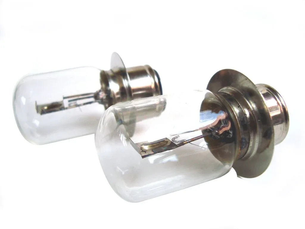 12V 36/36W Headlight Bulbs for Royal Enfield Motorcycles, durable glass and metal design