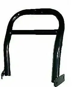 Black metal phone stand mount bracket, U-shaped frame with side brackets
