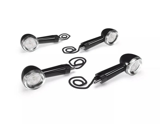 Royal Enfield Hunter 350 LED indicators in black for improved visibility and style