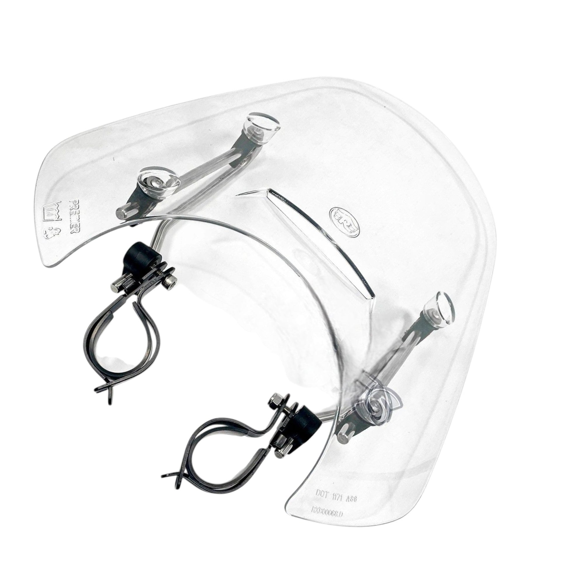 Touring Windshield for Royal Enfield Meteor 350, durable clear plastic, enhances rider comfort and protection